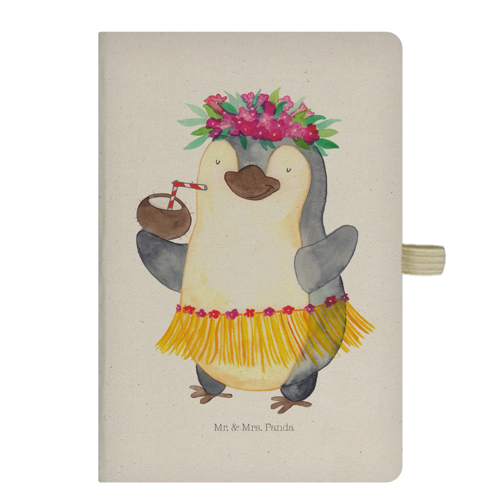 Baumwoll Notizbuch Pinguin Kokosnuss Notizen, Eintragebuch, Tagebuch, Notizblock, Adressbuch, Journal, Kladde, Skizzenbuch, Notizheft, Schreibbuch, Schreibheft, Pinguin, Aloha, Hawaii, Urlaub, Kokosnuss, Pinguine