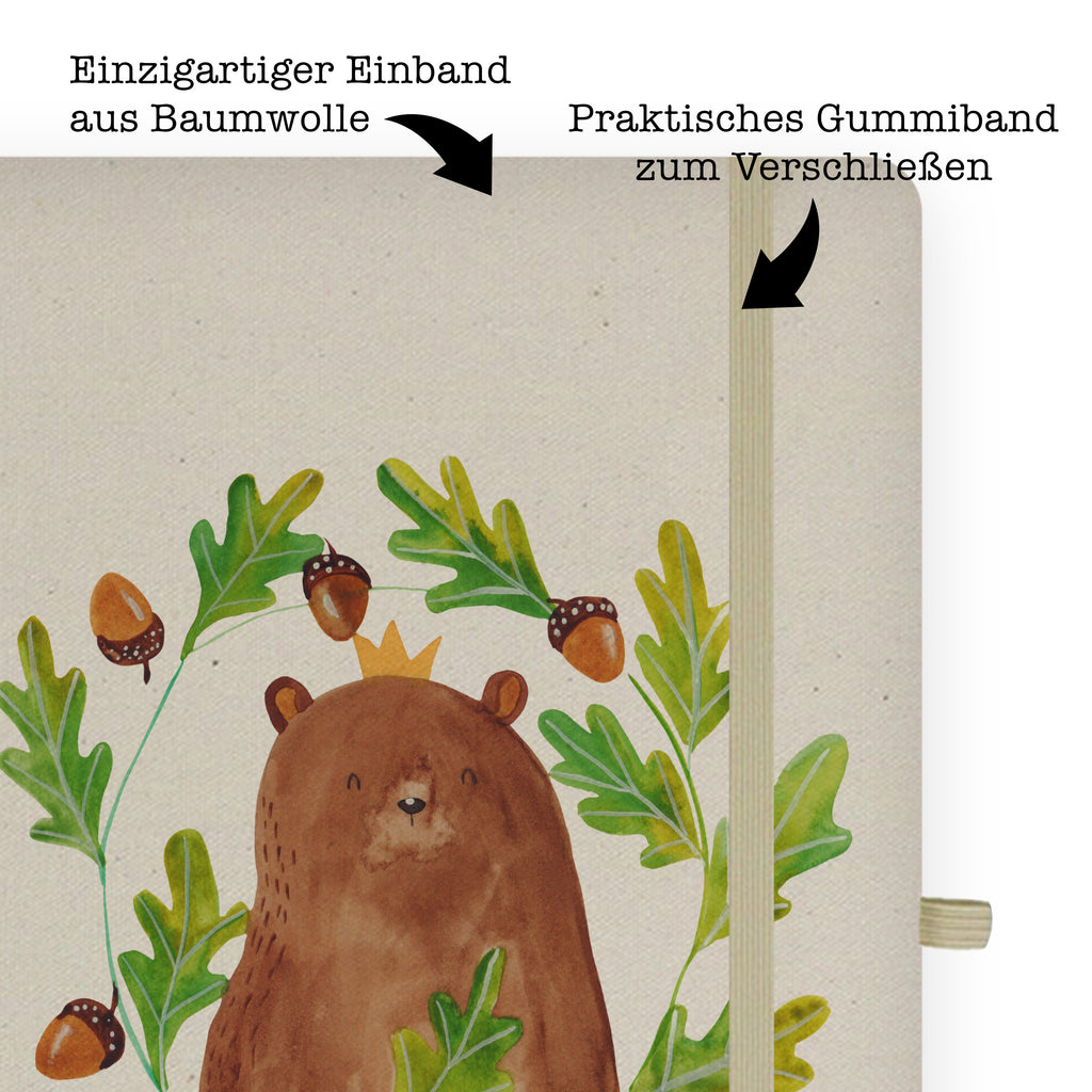 Baumwoll Notizbuch Bär König Notizen, Eintragebuch, Tagebuch, Notizblock, Adressbuch, Journal, Kladde, Skizzenbuch, Notizheft, Schreibbuch, Schreibheft, Bär, Teddy, Teddybär, Papa, Papa Bär, bester Vater, bester Papa, weltbester Papa, Vatertag, Vater, Dad, Daddy, Papi