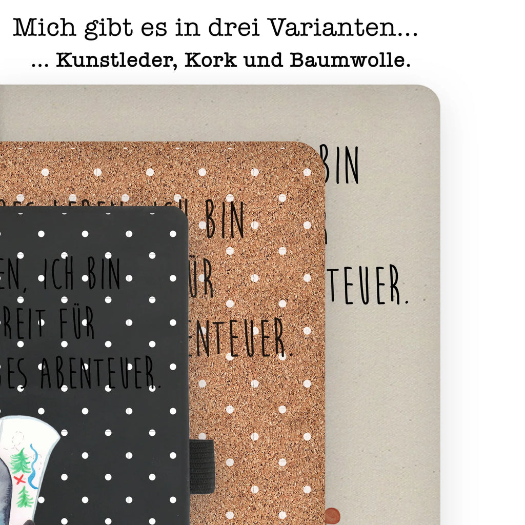 Baumwoll Notizbuch Pinguin & Maus Wanderer Notizen, Eintragebuch, Tagebuch, Notizblock, Adressbuch, Journal, Kladde, Skizzenbuch, Notizheft, Schreibbuch, Schreibheft, Pinguin, Pinguine, Abenteurer, Abenteuer, Roadtrip, Ausflug, Wanderlust, wandern