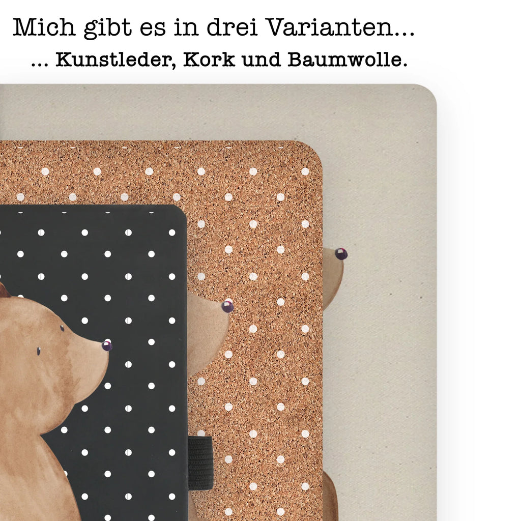 Baumwoll Notizbuch Bär Schulterblick Notizen, Eintragebuch, Tagebuch, Notizblock, Adressbuch, Journal, Kladde, Skizzenbuch, Notizheft, Schreibbuch, Schreibheft, Bär, Teddy, Teddybär, Selbstachtung, Weltansicht, Motivation, Bären, Bärenliebe, Weisheit