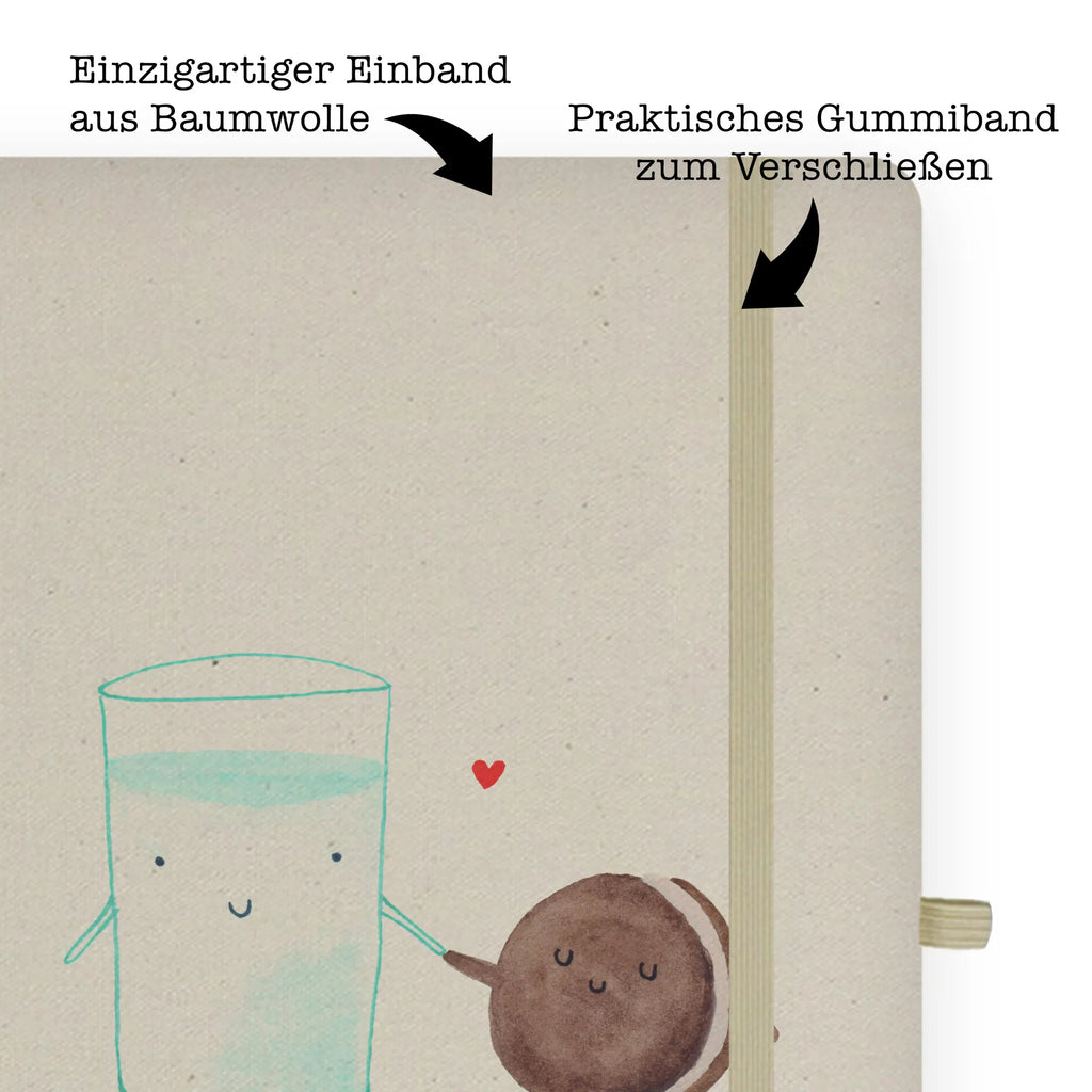 Baumwoll Notizbuch Milch & Keks Notizen, Eintragebuch, Tagebuch, Notizblock, Adressbuch, Journal, Kladde, Skizzenbuch, Notizheft, Schreibbuch, Schreibheft, Tiermotive, Gute Laune, lustige Sprüche, Tiere, Milk, Cookie, Milch, Keks, Kekse, Kaffee, Einladung Frühstück, Motiv süß, romantisch, perfektes Paar