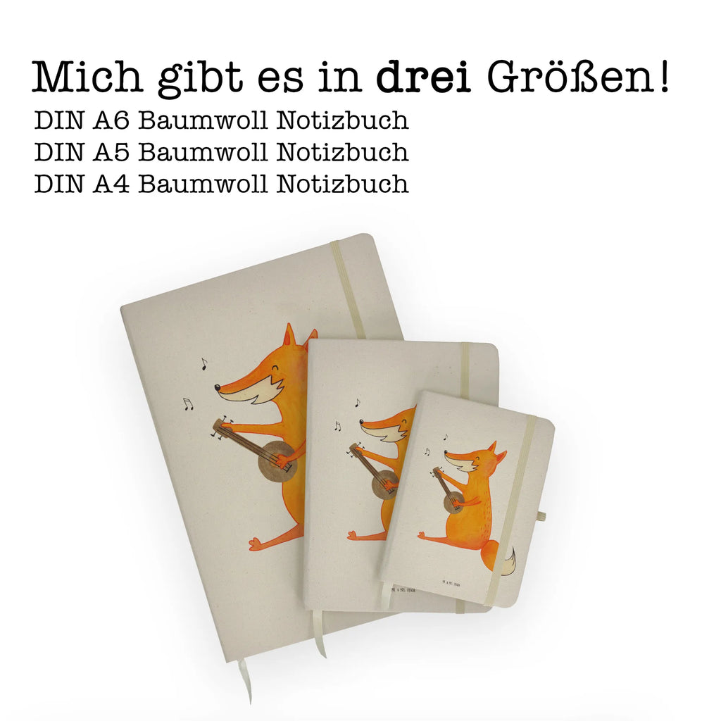 Baumwoll Notizbuch Fuchs Gitarre Notizen, Eintragebuch, Tagebuch, Notizblock, Adressbuch, Journal, Kladde, Skizzenbuch, Notizheft, Schreibbuch, Schreibheft, Fuchs, Füchse, Geschenk Musiker, Musik Spruch, Musikerin, Sänger, Sängerin, Gitarre