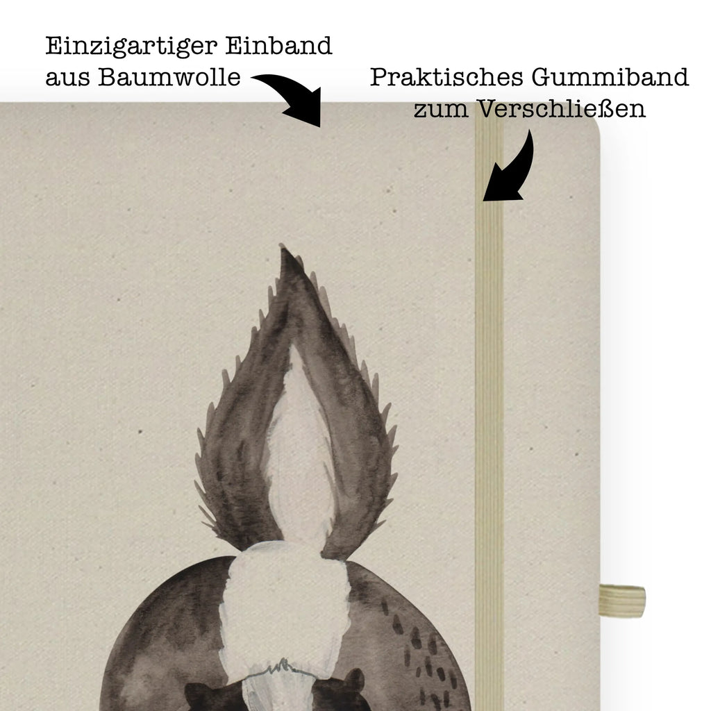 Baumwoll Notizbuch Stinktier Angriff Notizen, Eintragebuch, Tagebuch, Notizblock, Adressbuch, Journal, Kladde, Skizzenbuch, Notizheft, Schreibbuch, Schreibheft, Stinktier, Skunk, Wildtier, Raubtier, Stinker, Stinki, wütend, Drohung