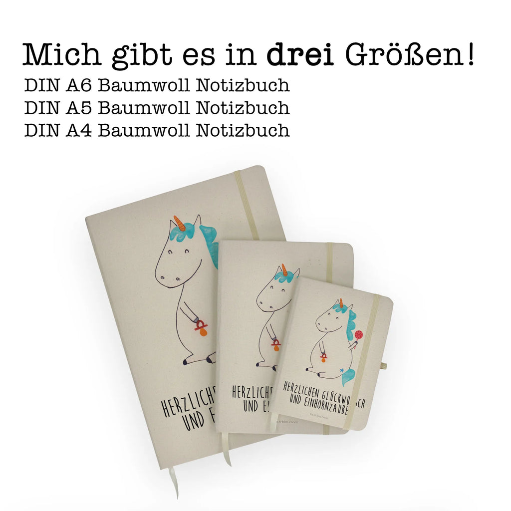 Baumwoll Notizbuch Einhorn Baby Notizen, Eintragebuch, Tagebuch, Notizblock, Adressbuch, Journal, Kladde, Skizzenbuch, Notizheft, Schreibbuch, Schreibheft, Einhorn, Einhörner, Einhorn Deko, Pegasus, Unicorn, Mutter, Geburt, Geburtstag, erstes Kind, Baby, Babyglück, Nachwuchs, Eltern, Party, Kind, Schnuller