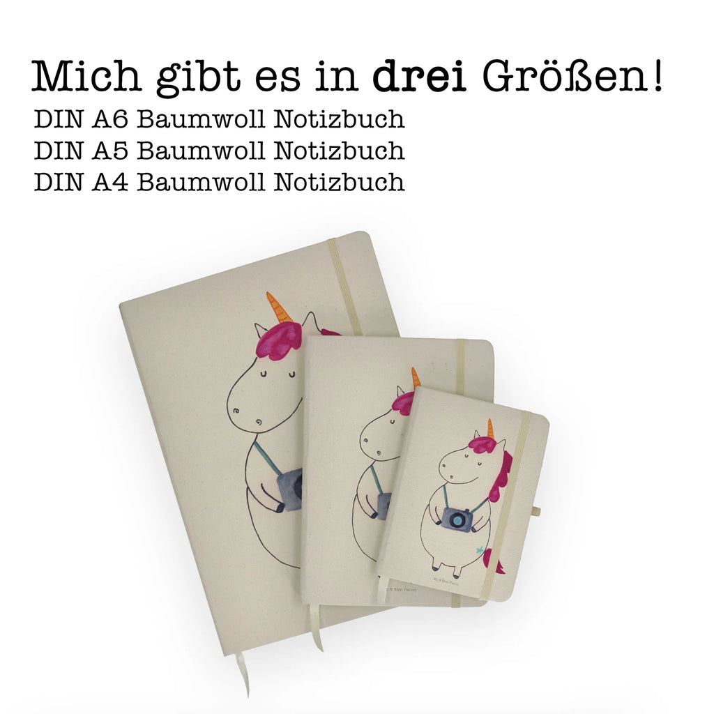 Baumwoll Notizbuch Einhorn Fotograf Notizen, Eintragebuch, Tagebuch, Notizblock, Adressbuch, Journal, Kladde, Skizzenbuch, Notizheft, Schreibbuch, Schreibheft, Einhorn, Einhörner, Einhorn Deko, Pegasus, Unicorn, Fotograf, Fotografie, Kamera, Reisen, Weltreise, Weltenbummler, Urlaub, Tourist, Kurztrip, Reise, Städtereise