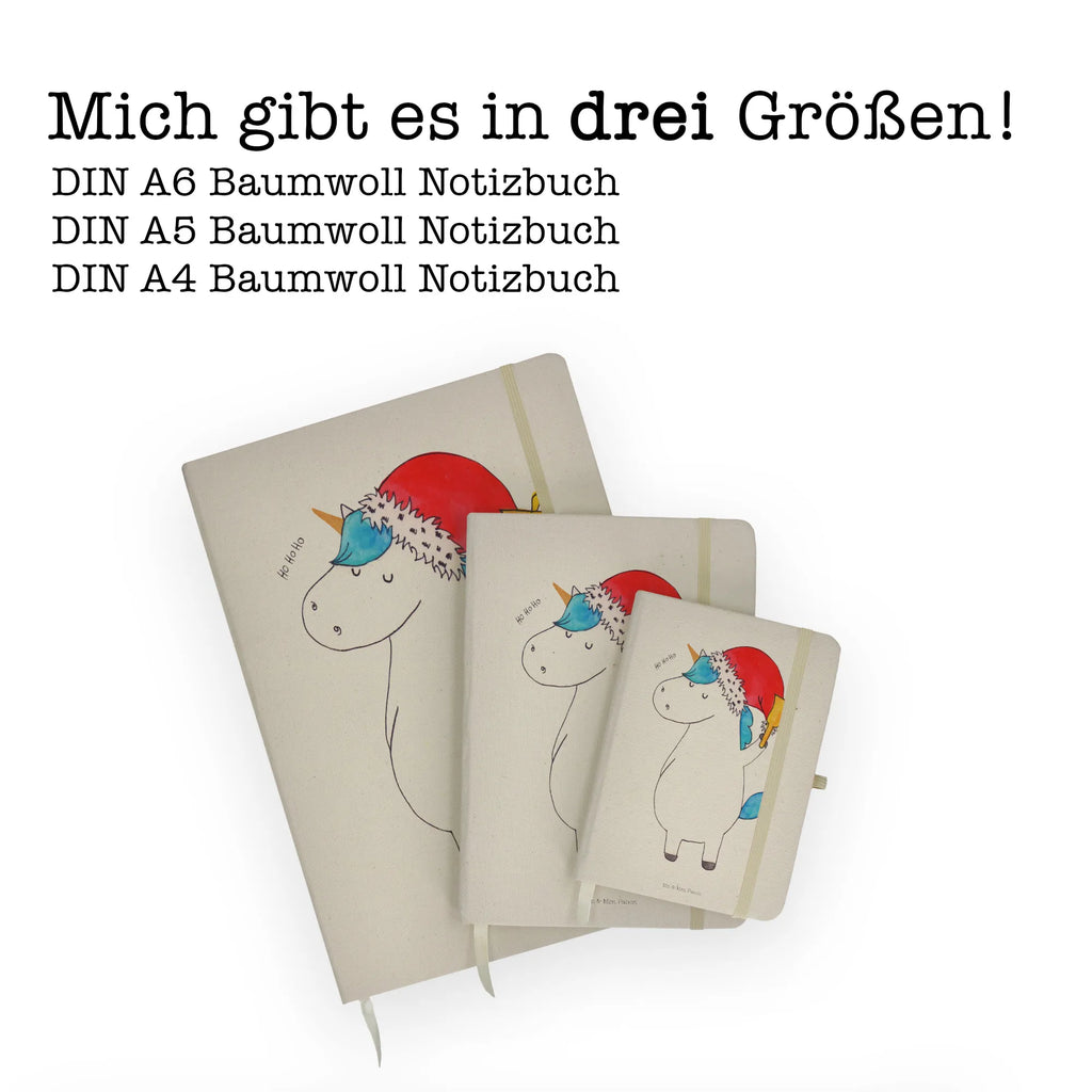 Baumwoll Notizbuch Einhorn Weihnachtsmann Notizen, Eintragebuch, Tagebuch, Notizblock, Adressbuch, Journal, Kladde, Skizzenbuch, Notizheft, Schreibbuch, Schreibheft, Einhorn, Einhörner, Einhorn Deko, Pegasus, Unicorn, Gin, Schokolade, Schoki, Weihnachten, Weihnachtsmann, Nikolaus, Wunschzettel, Wunschliste, Feenstaub