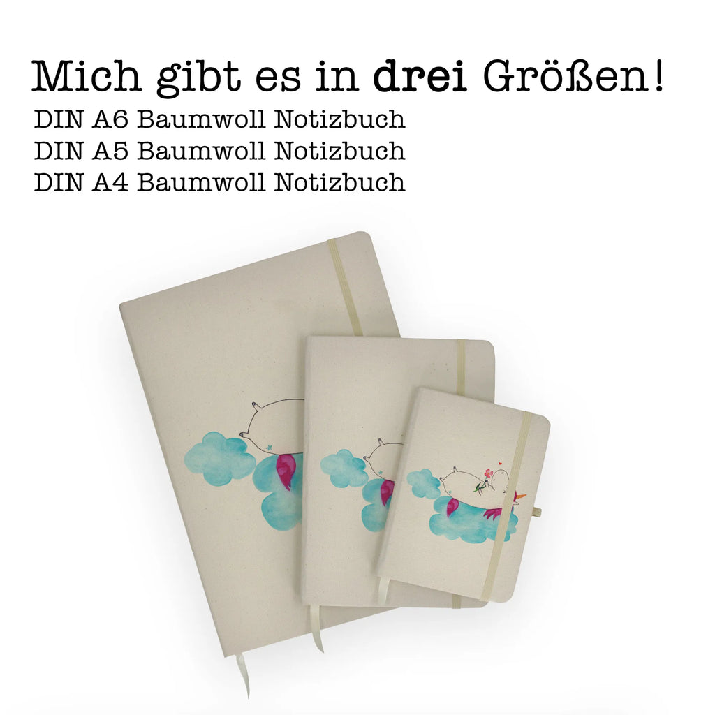 Baumwoll Notizbuch Einhorn verliebt auf Wolke Notizen, Eintragebuch, Tagebuch, Notizblock, Adressbuch, Journal, Kladde, Skizzenbuch, Notizheft, Schreibbuch, Schreibheft, Einhorn, Einhörner, Einhorn Deko, Unicorn, verliebt, Liebe, Liebesbeweis, Freundin, Wolke