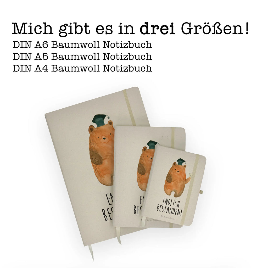 Baumwoll Notizbuch Prüfungsbär Notizen, Eintragebuch, Tagebuch, Notizblock, Adressbuch, Journal, Kladde, Skizzenbuch, Notizheft, Schreibbuch, Schreibheft, Bär, Teddy, Teddybär, Abitur, Prüfungen, Prüfung bestanden, Abschluss, Zeugnis, Abschlusszeugnis