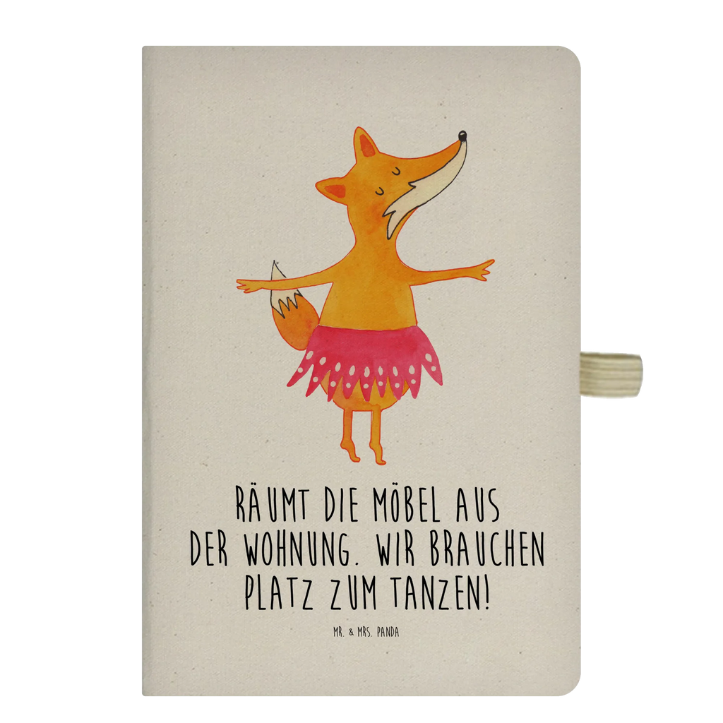 Baumwoll Notizbuch Fuchs Ballerina Notizen, Eintragebuch, Tagebuch, Notizblock, Adressbuch, Journal, Kladde, Skizzenbuch, Notizheft, Schreibbuch, Schreibheft, Fuchs, Fuchs Spruch, Füchse, Füchsin, Ballerina, Ballett, Tänzerin, Tanzen, Party, Einladung, Geburtstag