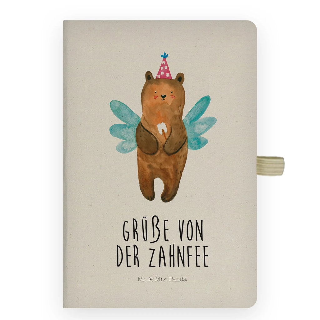 Baumwoll Notizbuch Zahnfee Bär Notizen, Eintragebuch, Tagebuch, Notizblock, Adressbuch, Journal, Kladde, Skizzenbuch, Notizheft, Schreibbuch, Schreibheft, Bär, Teddy, Teddybär, Zahnfee, Fee, Milchzahn, Erster Zahn