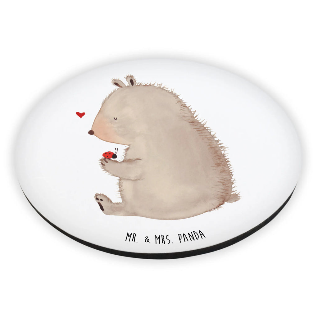 Rund Magnet Bär mit Marienkäfer Kühlschrankmagnet, Pinnwandmagnet, Souvenir Magnet, Motivmagnete, Dekomagnet, Whiteboard Magnet, Notiz Magnet, Kühlschrank Dekoration, Bär, Teddy, Teddybär, Marienkäfer, Liebe, Freiheit, Motivation, Das Leben ist schön