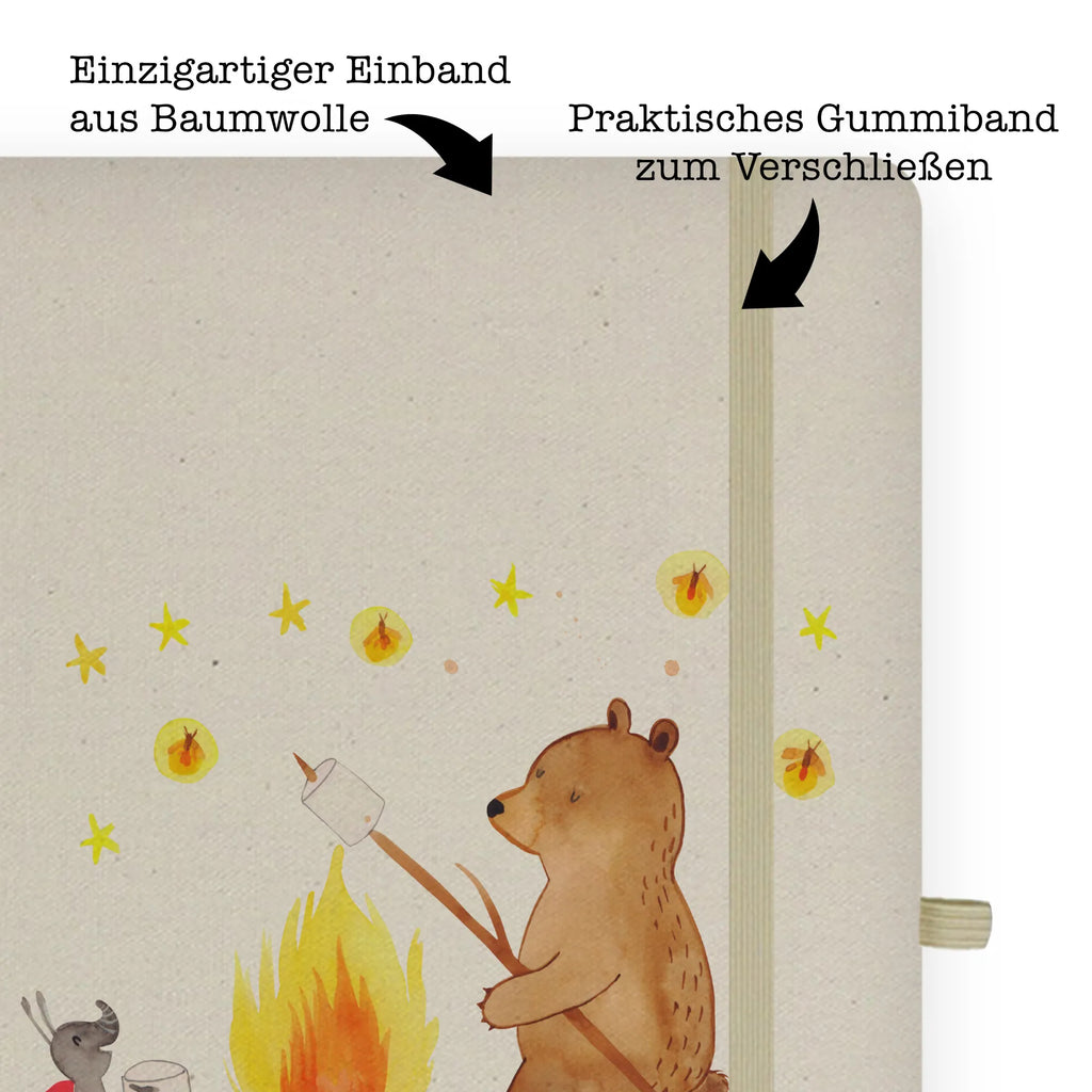 Baumwoll Notizbuch Bär & Marienkäfer Lagerfeuer Notizen, Eintragebuch, Tagebuch, Notizblock, Adressbuch, Journal, Kladde, Skizzenbuch, Notizheft, Schreibbuch, Schreibheft, Bär, Teddy, Teddybär, Lagerfeuer