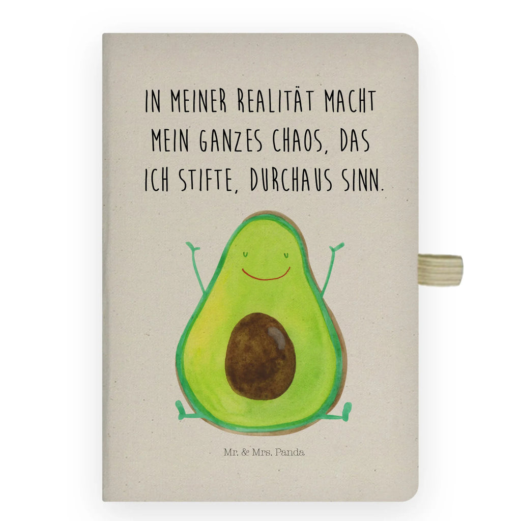 Baumwoll Notizbuch Avocado Happy Notizen, Eintragebuch, Tagebuch, Notizblock, Adressbuch, Journal, Kladde, Skizzenbuch, Notizheft, Schreibbuch, Schreibheft, Avocado, Veggie, Vegan, Gesund, Chaos