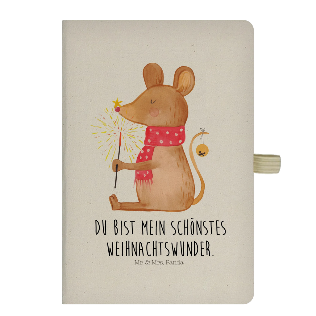 Baumwoll Notizbuch Weihnachtsmaus Notizen, Eintragebuch, Tagebuch, Notizblock, Adressbuch, Journal, Kladde, Skizzenbuch, Notizheft, Schreibbuch, Schreibheft, Winter, Weihnachten, Weihnachtsdeko, Nikolaus, Advent, Heiligabend, Wintermotiv, Frohe Weihnachten, Weihnachtsgruß, Weihnachtsmotiv, Maus, Mäuschen, Weihnachtswunder