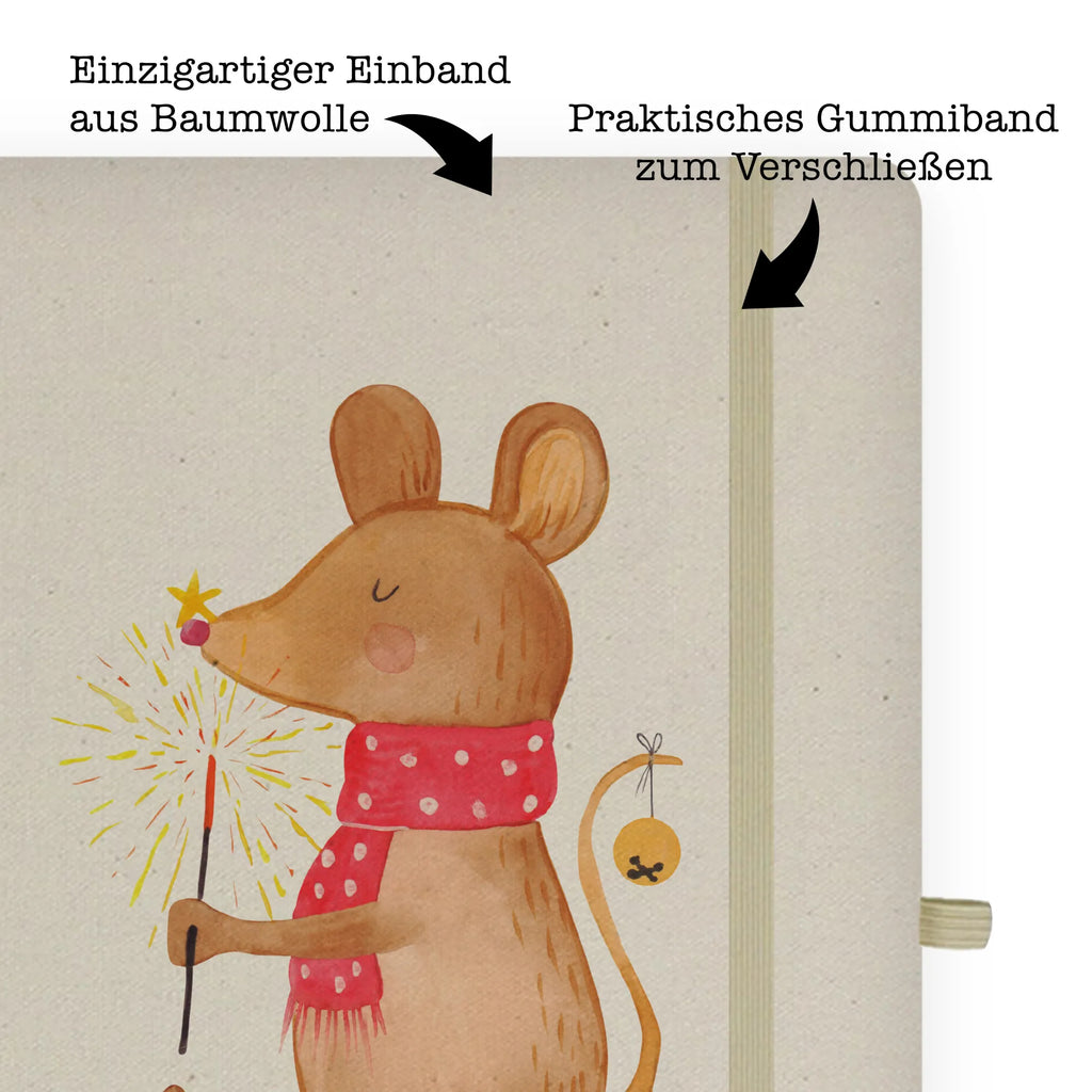 Baumwoll Notizbuch Weihnachtsmaus Notizen, Eintragebuch, Tagebuch, Notizblock, Adressbuch, Journal, Kladde, Skizzenbuch, Notizheft, Schreibbuch, Schreibheft, Winter, Weihnachten, Weihnachtsdeko, Nikolaus, Advent, Heiligabend, Wintermotiv, Frohe Weihnachten, Weihnachtsgruß, Weihnachtsmotiv, Maus, Mäuschen, Weihnachtswunder