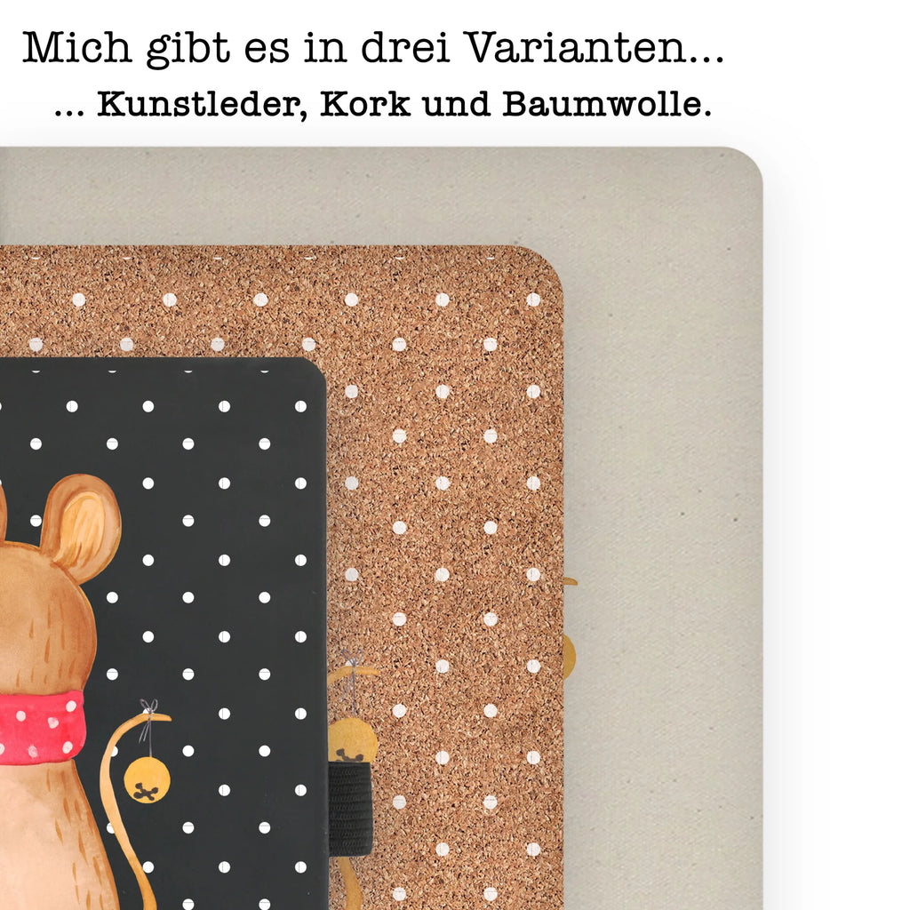 Baumwoll Notizbuch Weihnachtsmaus Notizen, Eintragebuch, Tagebuch, Notizblock, Adressbuch, Journal, Kladde, Skizzenbuch, Notizheft, Schreibbuch, Schreibheft, Winter, Weihnachten, Weihnachtsdeko, Nikolaus, Advent, Heiligabend, Wintermotiv, Frohe Weihnachten, Weihnachtsgruß, Weihnachtsmotiv, Maus, Mäuschen, Weihnachtswunder