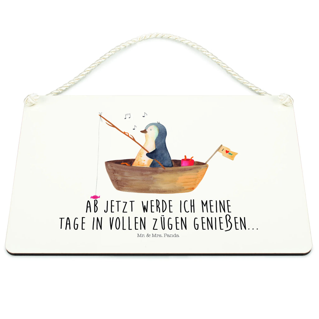 Deko Schild Pinguin Angelboot Dekoschild, Deko Schild, Schild, Tür Schild, Türschild, Holzschild, Wandschild, Wanddeko, Pinguin, Pinguine, Angeln, Boot, Angelboot, Lebenslust, Leben, genießen, Motivation, Neustart, Neuanfang, Trennung, Scheidung, Geschenkidee Liebeskummer