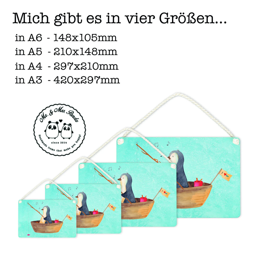 Deko Schild Pinguin Angelboot Dekoschild, Deko Schild, Schild, Tür Schild, Türschild, Holzschild, Wandschild, Wanddeko, Pinguin, Pinguine, Angeln, Boot, Angelboot, Lebenslust, Leben, genießen, Motivation, Neustart, Neuanfang, Trennung, Scheidung, Geschenkidee Liebeskummer