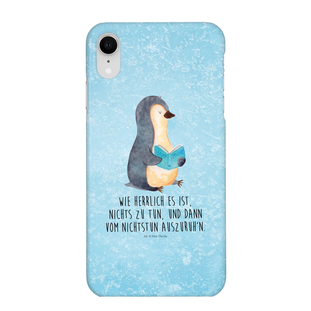 Handyhülle Pinguin Buch Handyhülle, Handycover, Cover, Handy, Hülle, Iphone 10, Iphone X, Pinguin, Pinguine, Buch, Lesen, Bücherwurm, Nichtstun, Faulenzen, Ferien, Urlaub, Freizeit