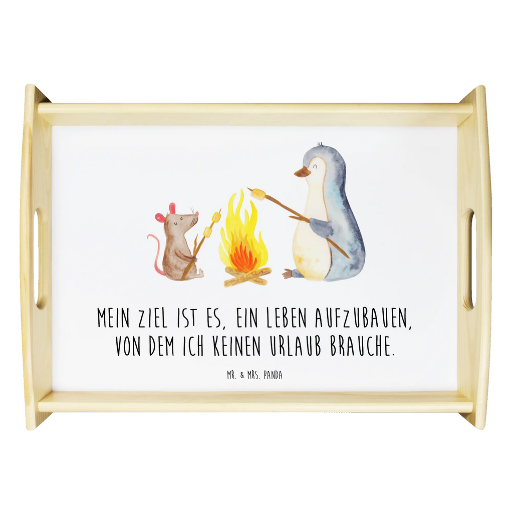 Serviertablett Pinguin Lagerfeuer Serviertablett, Tablett, Holztablett, Küchentablett, Dekotablett, Frühstückstablett, Pinguin, Maus, Pinguine, Lagerfeuer, Leben, Arbeit, Job, Motivation, Büro, Büroalltag, Lebensspruch, Lebensmotivation, Neustart, Liebe, grillen, Feuer, Marshmallows