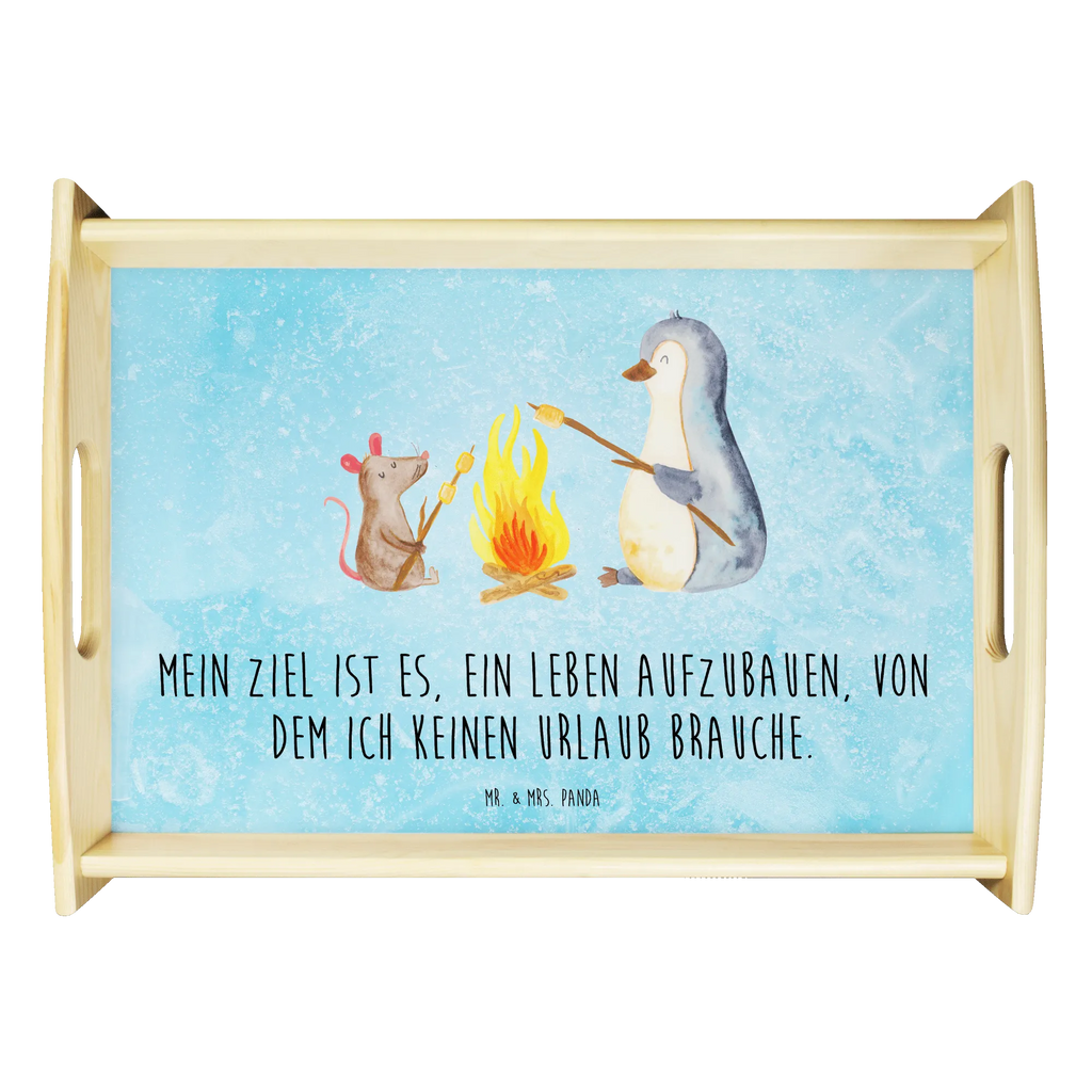 Serviertablett Pinguin Lagerfeuer Serviertablett, Tablett, Holztablett, Küchentablett, Dekotablett, Frühstückstablett, Pinguin, Maus, Pinguine, Lagerfeuer, Leben, Arbeit, Job, Motivation, Büro, Büroalltag, Lebensspruch, Lebensmotivation, Neustart, Liebe, grillen, Feuer, Marshmallows