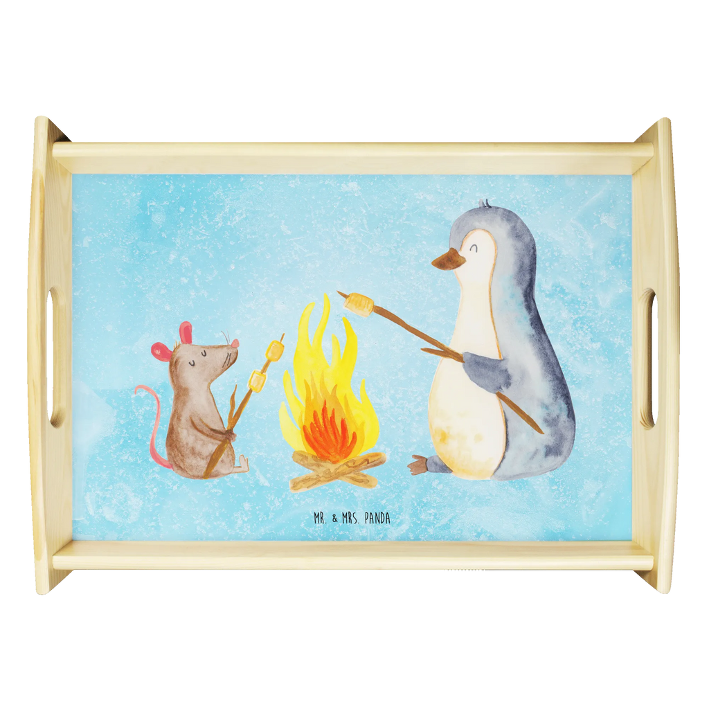 Serviertablett Pinguin Lagerfeuer Serviertablett, Tablett, Holztablett, Küchentablett, Dekotablett, Frühstückstablett, Pinguin, Maus, Pinguine, Lagerfeuer, Leben, Arbeit, Job, Motivation, Büro, Büroalltag, Lebensspruch, Lebensmotivation, Neustart, Liebe, grillen, Feuer, Marshmallows