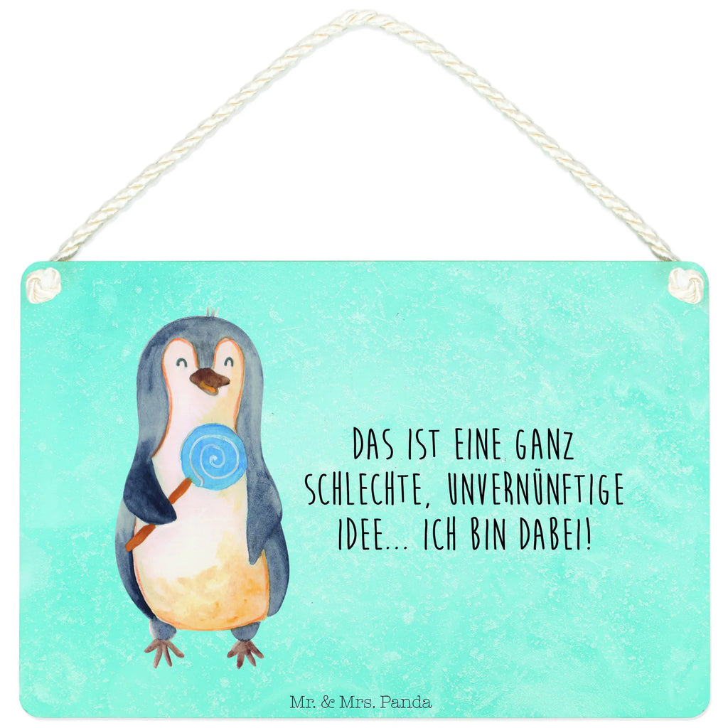 Deko Schild Pinguin Lolli Dekoschild, Deko Schild, Schild, Tür Schild, Türschild, Holzschild, Wandschild, Wanddeko, Pinguin, Pinguine, Lolli, Süßigkeiten, Blödsinn, Spruch, Rebell, Gauner, Ganove, Rabauke