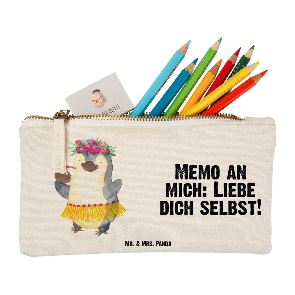 Schminktasche Pinguin Kokosnuss Schminktasche, Kosmetiktasche, Kosmetikbeutel, Stiftemäppchen, Etui, Federmappe, Makeup, XXL, Schminketui, Kosmetiketui, Schlamperetui, Pinguin, Aloha, Hawaii, Urlaub, Kokosnuss, Pinguine