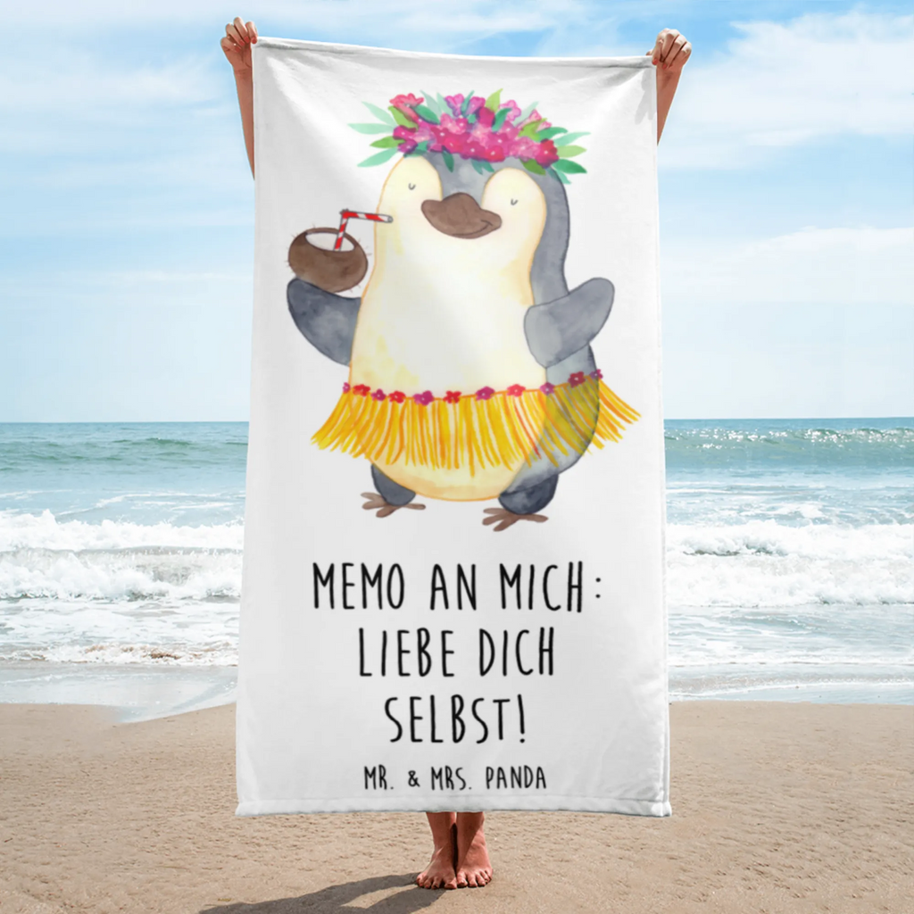 XL Badehandtuch Pinguin Kokosnuss Handtuch, Badetuch, Duschtuch, Strandtuch, Saunatuch, Pinguin, Aloha, Hawaii, Urlaub, Kokosnuss, Pinguine