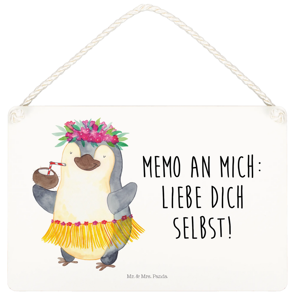 Deko Schild Pinguin Kokosnuss Dekoschild, Deko Schild, Schild, Tür Schild, Türschild, Holzschild, Wandschild, Wanddeko, Pinguin, Aloha, Hawaii, Urlaub, Kokosnuss, Pinguine