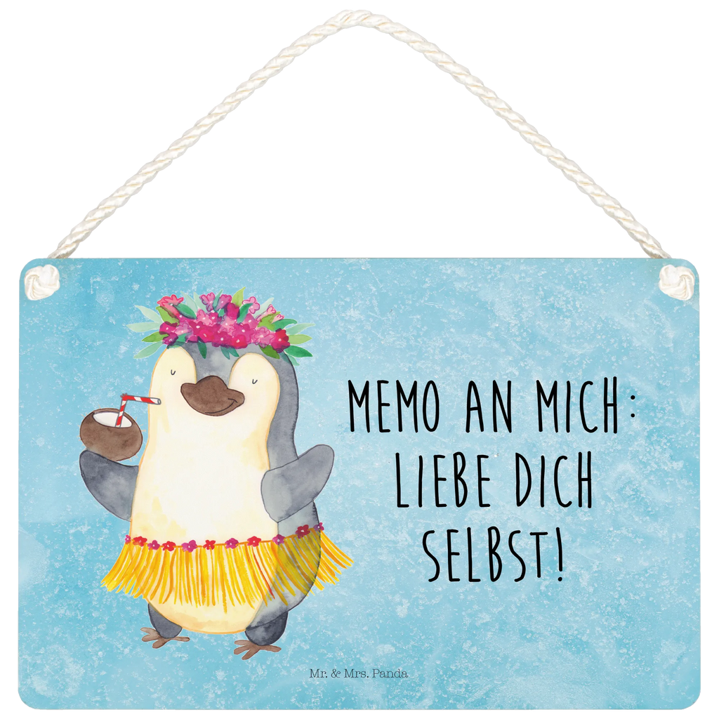 Deko Schild Pinguin Kokosnuss Dekoschild, Deko Schild, Schild, Tür Schild, Türschild, Holzschild, Wandschild, Wanddeko, Pinguin, Aloha, Hawaii, Urlaub, Kokosnuss, Pinguine