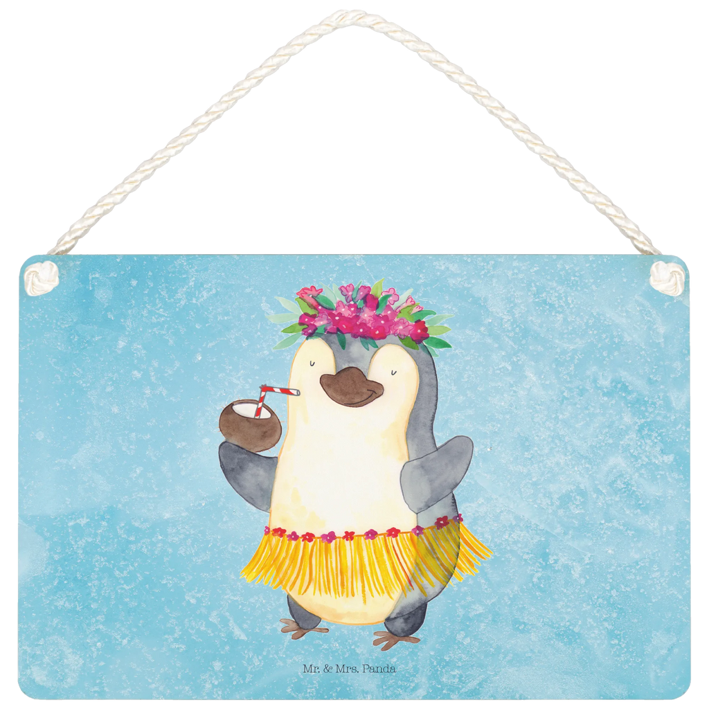 Deko Schild Pinguin Kokosnuss Dekoschild, Deko Schild, Schild, Tür Schild, Türschild, Holzschild, Wandschild, Wanddeko, Pinguin, Aloha, Hawaii, Urlaub, Kokosnuss, Pinguine