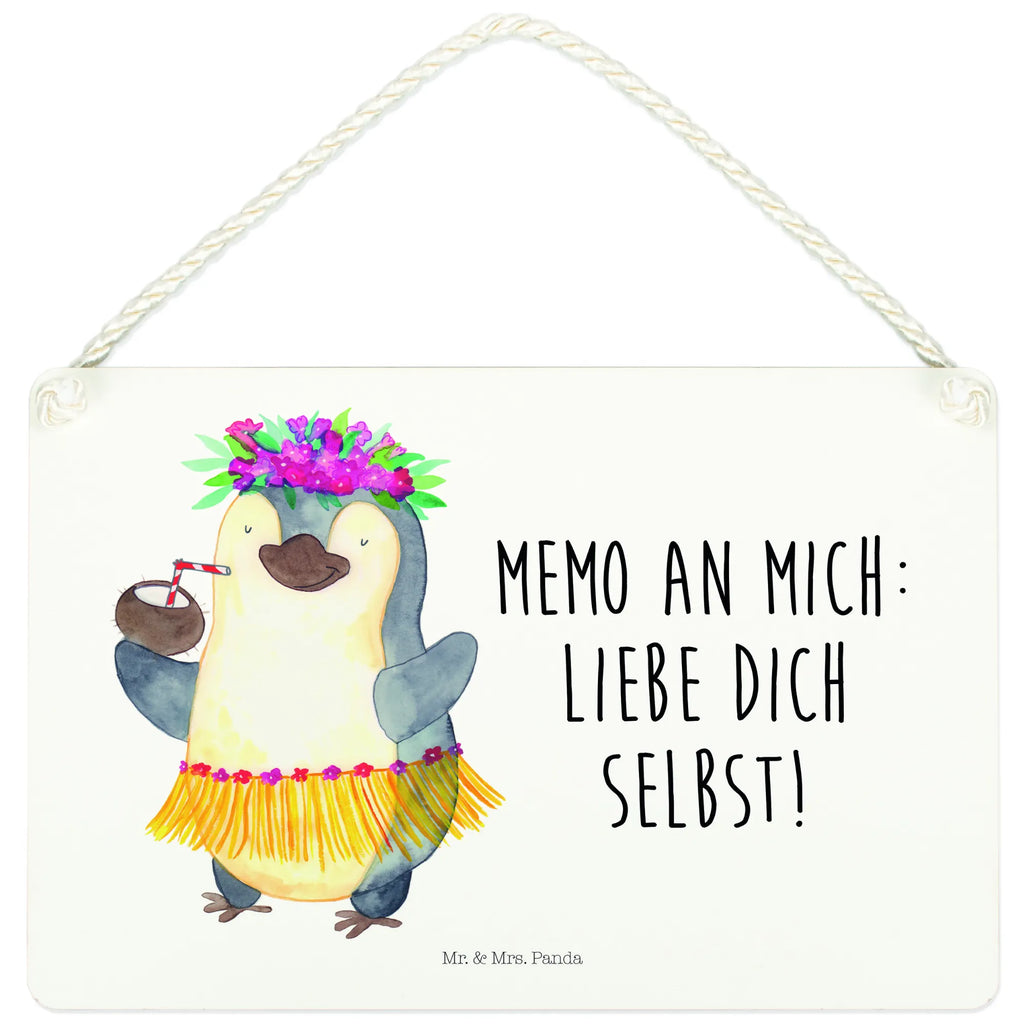 Deko Schild Pinguin Kokosnuss Dekoschild, Deko Schild, Schild, Tür Schild, Türschild, Holzschild, Wandschild, Wanddeko, Pinguin, Aloha, Hawaii, Urlaub, Kokosnuss, Pinguine