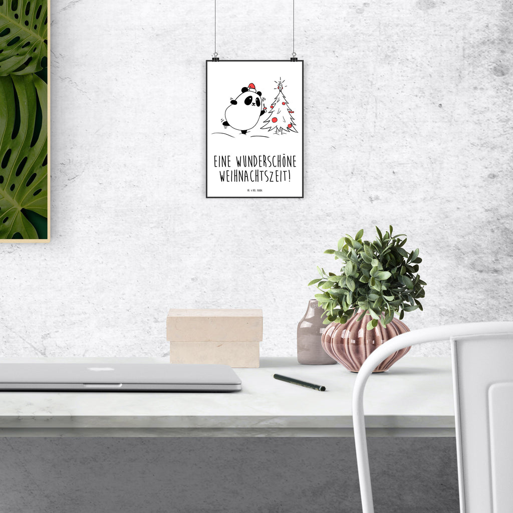 Poster Panda Weihnachtszeit Poster, Wandposter, Bild, Wanddeko, Küchenposter, Kinderposter, Wanddeko Bild, Raumdekoration, Wanddekoration, Handgemaltes Poster, Mr. & Mrs. Panda Poster, Designposter, Kunstdruck, Posterdruck