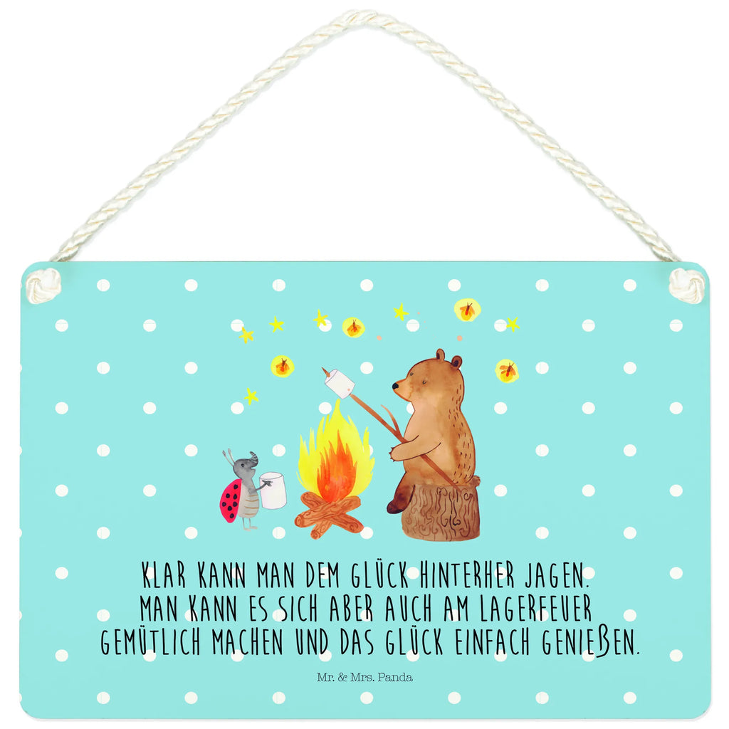 Deko Schild Bär & Marienkäfer Lagerfeuer Dekoschild, Deko Schild, Schild, Tür Schild, Türschild, Holzschild, Wandschild, Wanddeko, Bär, Teddy, Teddybär, Lagerfeuer