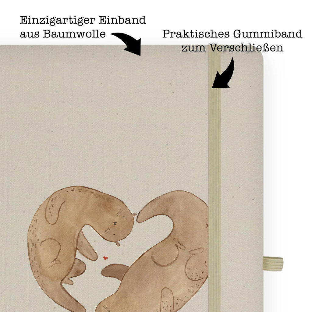 Baumwoll Notizbuch Otter Herz Notizen, Eintragebuch, Tagebuch, Notizblock, Adressbuch, Journal, Kladde, Skizzenbuch, Notizheft, Schreibbuch, Schreibheft, Otter, Fischotter, Seeotter, Liebe, Herz, Liebesbeweis, Liebesgeschenk, Bessere Hälfte, Love you, Jahrestag, Hochzeitstag, Verlobung, gemeinsames Leben