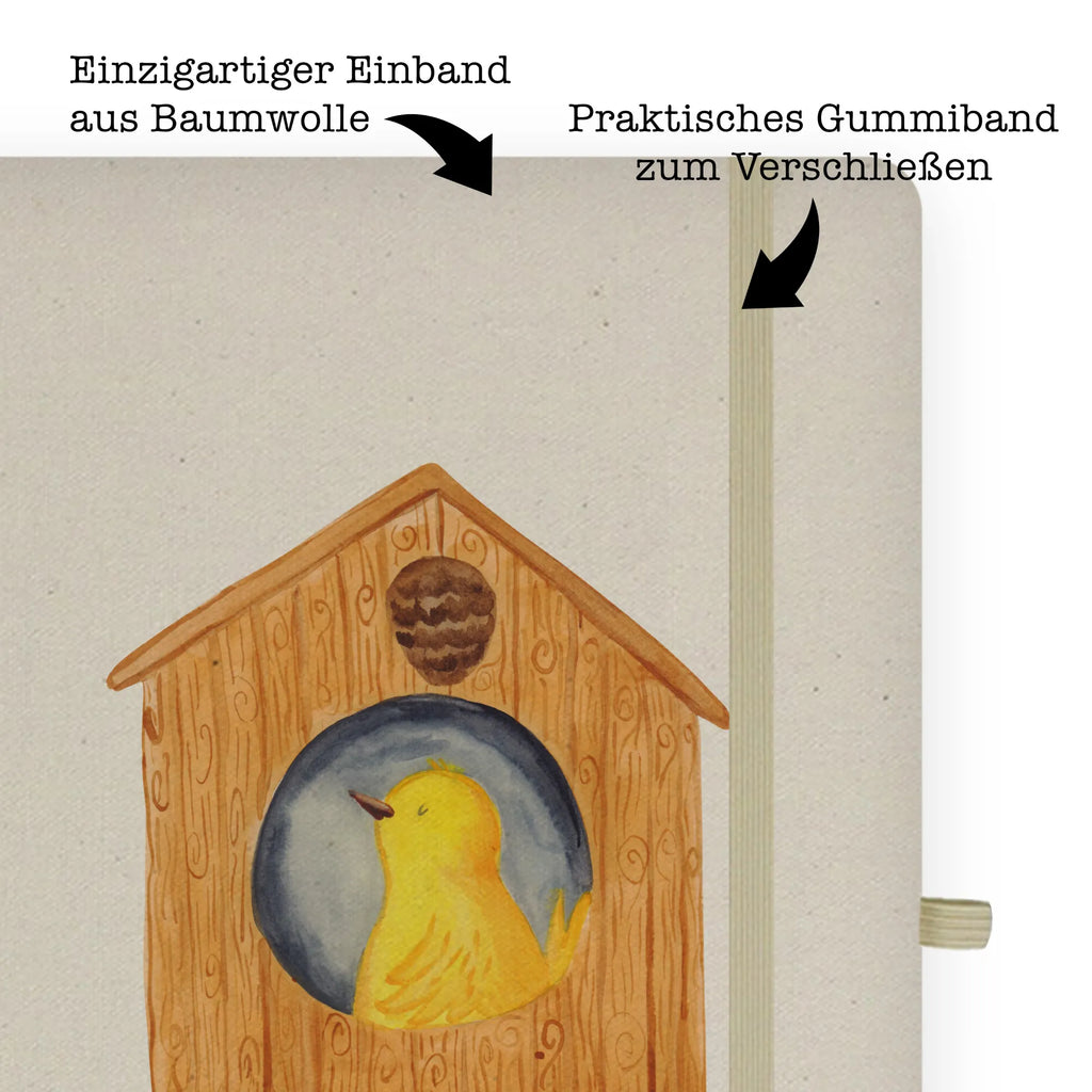 Baumwoll Notizbuch Vogelhaus Notizen, Eintragebuch, Tagebuch, Notizblock, Adressbuch, Journal, Kladde, Skizzenbuch, Notizheft, Schreibbuch, Schreibheft, Tiermotive, Gute Laune, lustige Sprüche, Tiere, Vogel, Vögel, Vogelhaus, Vogelhäuschen, Home sweet home, Zuhause, Nest, Eigenheim, Familie, Wohnung, Haus, unser Haus, Lieblingsort, Castle