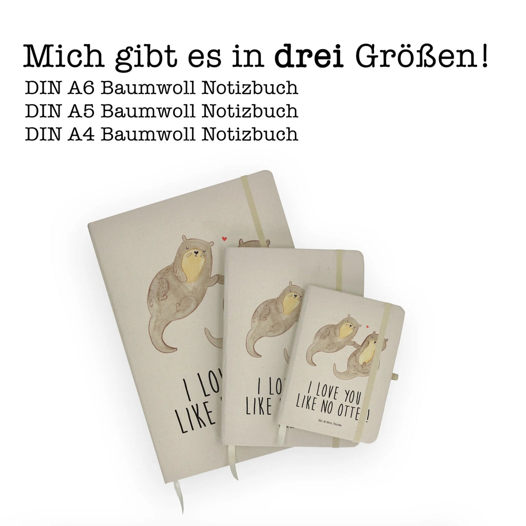 Baumwoll Notizbuch Otter händchenhaltend Notizen, Eintragebuch, Tagebuch, Notizblock, Adressbuch, Journal, Kladde, Skizzenbuch, Notizheft, Schreibbuch, Schreibheft, Otter, Fischotter, Seeotter, Otter Seeotter See Otter