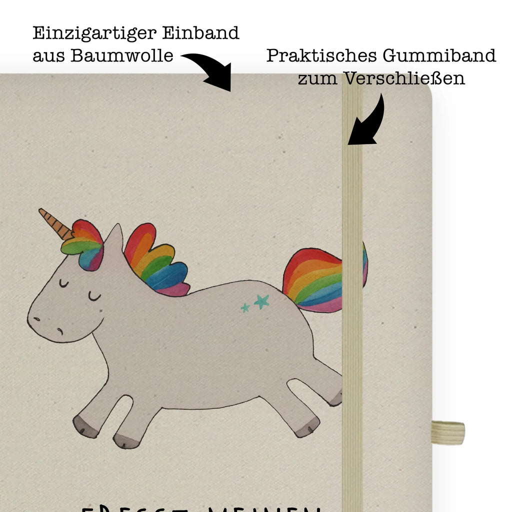 Baumwoll Notizbuch Einhorn Happy Notizen, Eintragebuch, Tagebuch, Notizblock, Adressbuch, Journal, Kladde, Skizzenbuch, Notizheft, Schreibbuch, Schreibheft, Einhorn, Einhörner, Einhorn Deko, Pegasus, Unicorn, glücklich, fröhlich, Spaß, Freude, Lebensfreude, witzig, spannend, Lächeln, Lachen