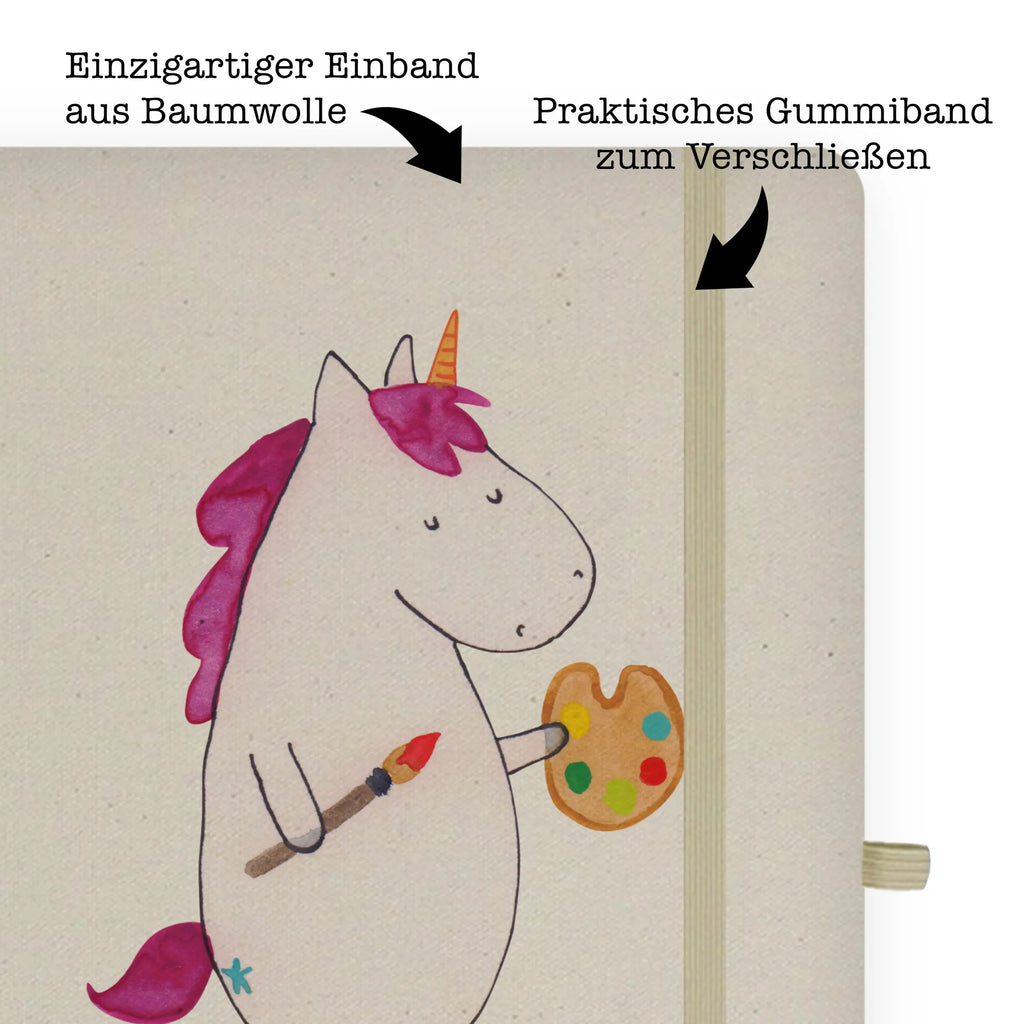 Baumwoll Notizbuch Einhorn Künstler Notizen, Eintragebuch, Tagebuch, Notizblock, Adressbuch, Journal, Kladde, Skizzenbuch, Notizheft, Schreibbuch, Schreibheft, Einhorn, Einhörner, Einhorn Deko, Pegasus, Unicorn, Englisch, Künstler, Artist, Malen, Zeichnen, Welt, Farbe, Stift, Pinsel, Geschenk, Maler