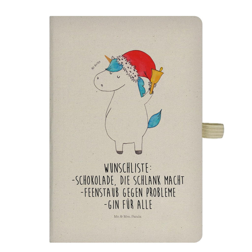 Baumwoll Notizbuch Einhorn Weihnachtsmann Notizen, Eintragebuch, Tagebuch, Notizblock, Adressbuch, Journal, Kladde, Skizzenbuch, Notizheft, Schreibbuch, Schreibheft, Einhorn, Einhörner, Einhorn Deko, Pegasus, Unicorn, Gin, Schokolade, Schoki, Weihnachten, Weihnachtsmann, Nikolaus, Wunschzettel, Wunschliste, Feenstaub