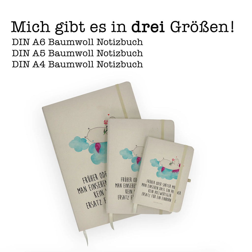 Baumwoll Notizbuch Einhorn verliebt auf Wolke Notizen, Eintragebuch, Tagebuch, Notizblock, Adressbuch, Journal, Kladde, Skizzenbuch, Notizheft, Schreibbuch, Schreibheft, Einhorn, Einhörner, Einhorn Deko, Unicorn, verliebt, Liebe, Liebesbeweis, Freundin, Wolke