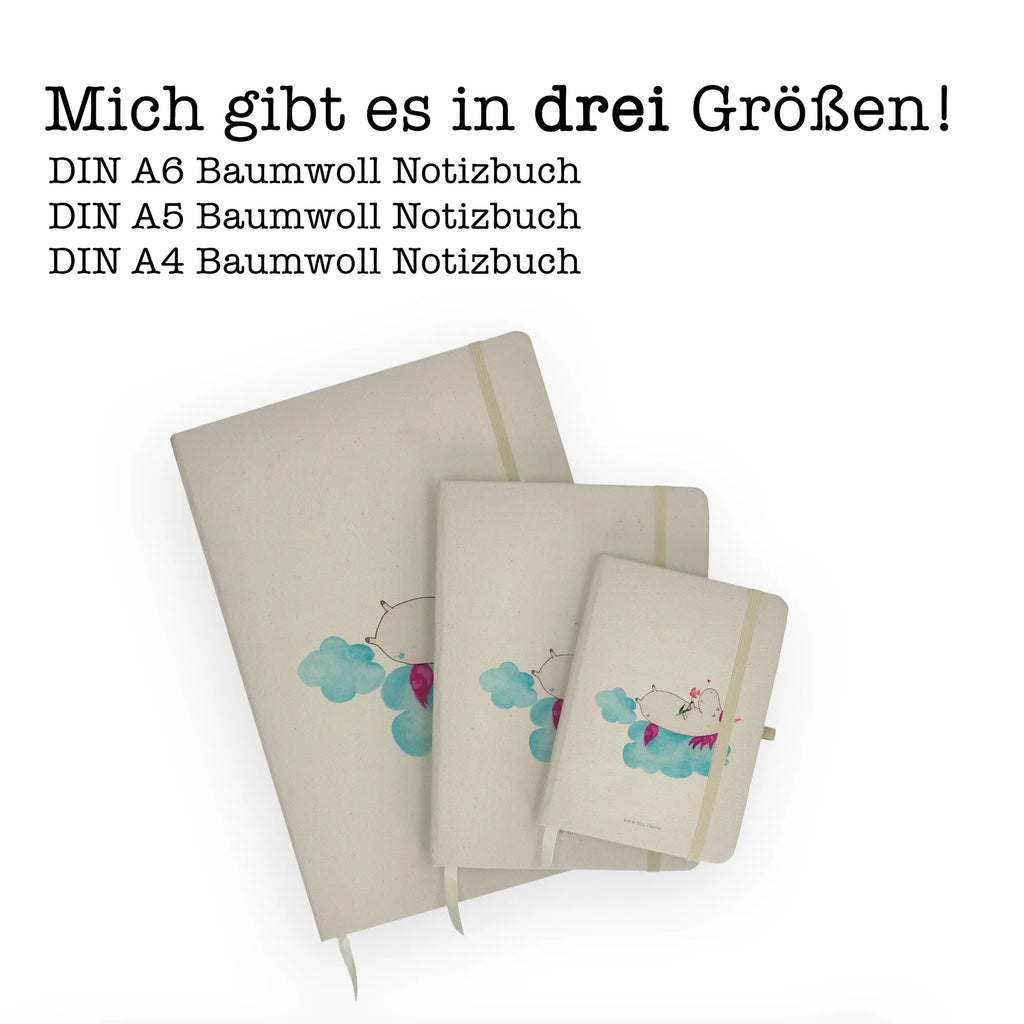 Baumwoll Notizbuch Einhorn verliebt auf Wolke Notizen, Eintragebuch, Tagebuch, Notizblock, Adressbuch, Journal, Kladde, Skizzenbuch, Notizheft, Schreibbuch, Schreibheft, Einhorn, Einhörner, Einhorn Deko, Unicorn, verliebt, Liebe, Liebesbeweis, Freundin, Wolke