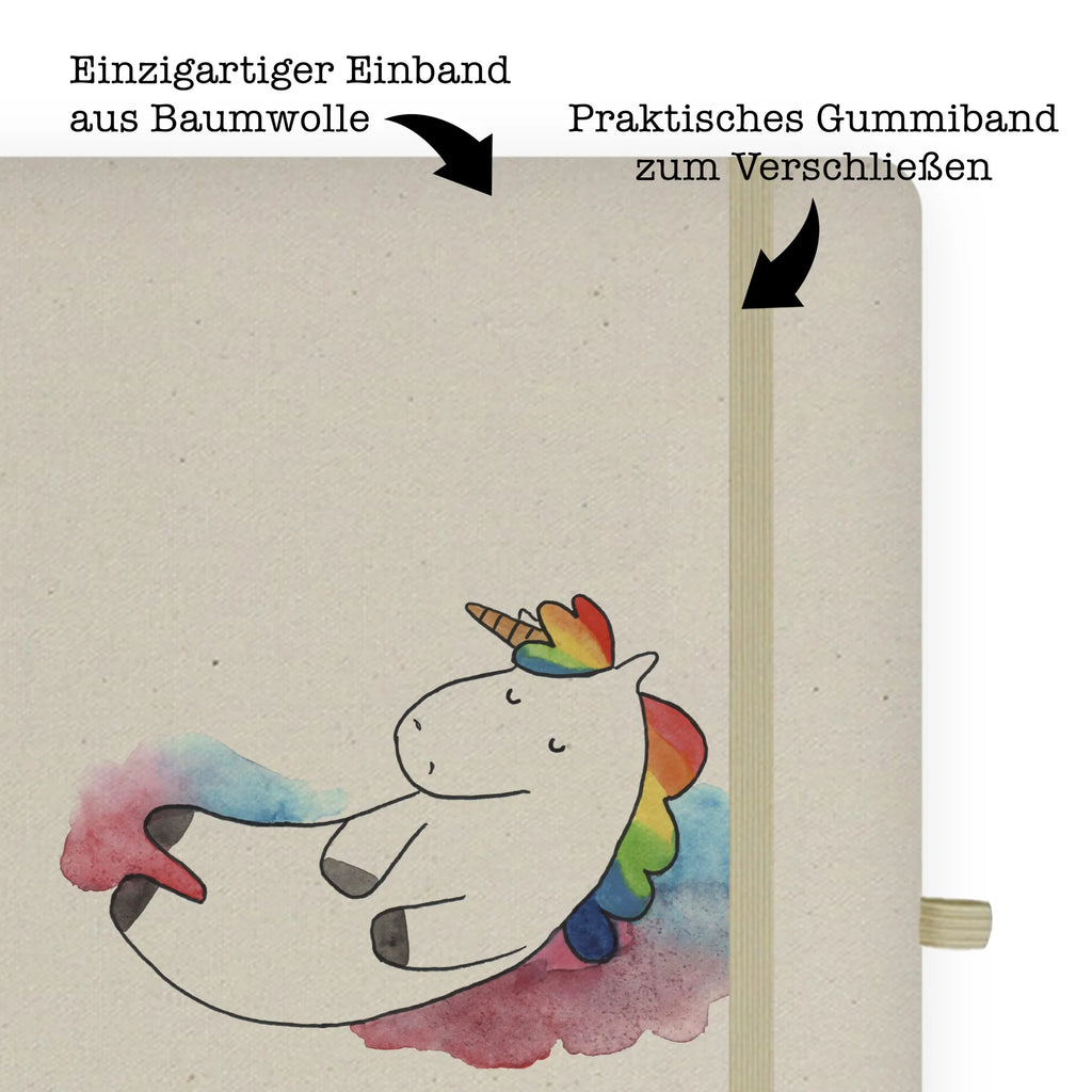 Baumwoll Notizbuch Einhorn Wolke 7 Notizen, Eintragebuch, Tagebuch, Notizblock, Adressbuch, Journal, Kladde, Skizzenbuch, Notizheft, Schreibbuch, Schreibheft, Einhorn, Einhörner, Einhorn Deko, Pegasus, Unicorn, verliebt, Menschen, witzig, lustig, Geschenk, Glaube, Realität, Lächeln