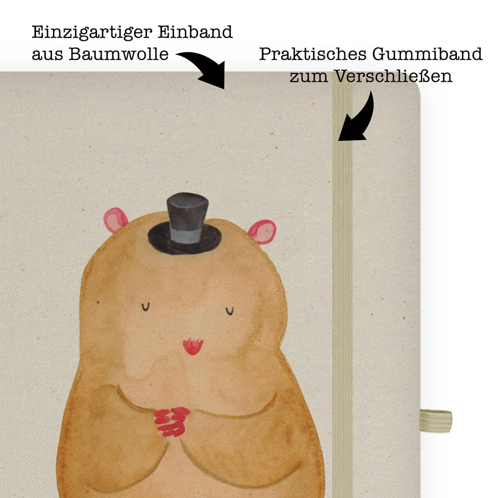 Baumwoll Notizbuch Hamster mit Hut Notizen, Eintragebuch, Tagebuch, Notizblock, Adressbuch, Journal, Kladde, Skizzenbuch, Notizheft, Schreibbuch, Schreibheft, Tiermotive, Gute Laune, lustige Sprüche, Tiere, Hamster, Hut, Magier, Zylinder, Zwerghamster, Zauberer