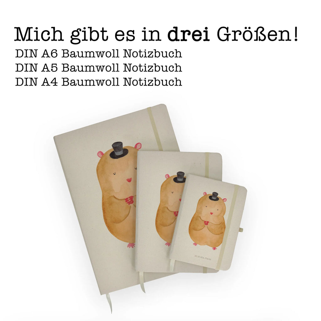 Baumwoll Notizbuch Hamster mit Hut Notizen, Eintragebuch, Tagebuch, Notizblock, Adressbuch, Journal, Kladde, Skizzenbuch, Notizheft, Schreibbuch, Schreibheft, Tiermotive, Gute Laune, lustige Sprüche, Tiere, Hamster, Hut, Magier, Zylinder, Zwerghamster, Zauberer