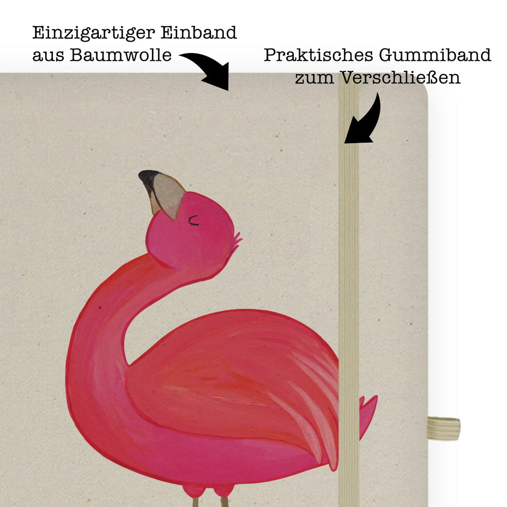 Baumwoll Notizbuch Flamingo stolz Notizen, Eintragebuch, Tagebuch, Notizblock, Adressbuch, Journal, Kladde, Skizzenbuch, Notizheft, Schreibbuch, Schreibheft, Flamingo, stolz, Freude, Selbstliebe, Selbstakzeptanz, Freundin, beste Freundin, Tochter, Mama, Schwester