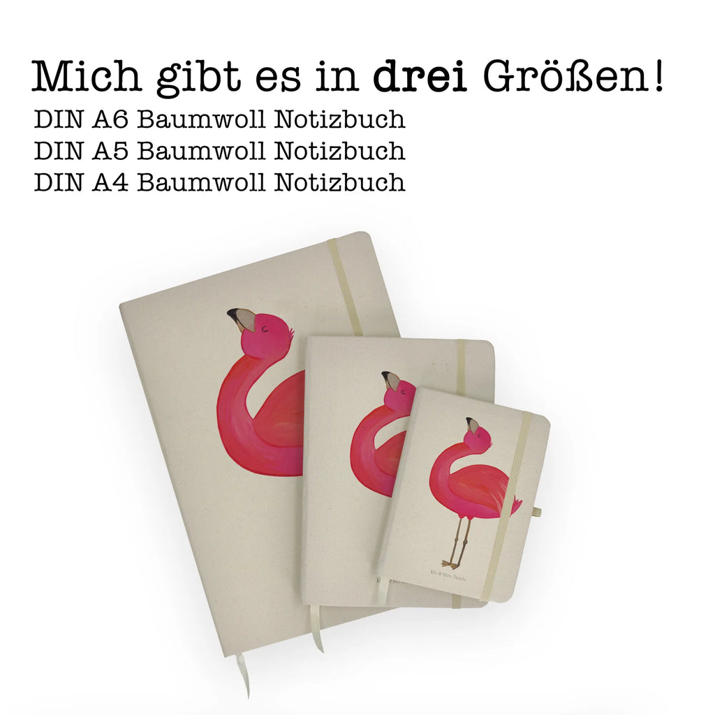 Baumwoll Notizbuch Flamingo stolz Notizen, Eintragebuch, Tagebuch, Notizblock, Adressbuch, Journal, Kladde, Skizzenbuch, Notizheft, Schreibbuch, Schreibheft, Flamingo, stolz, Freude, Selbstliebe, Selbstakzeptanz, Freundin, beste Freundin, Tochter, Mama, Schwester