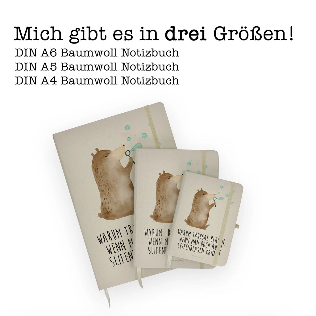 Baumwoll Notizbuch Bär Seifenblasen Notizen, Eintragebuch, Tagebuch, Notizblock, Adressbuch, Journal, Kladde, Skizzenbuch, Notizheft, Schreibbuch, Schreibheft, Bär, Teddy, Teddybär, Seifenblasen Bär Lustig Sein Glücklich Traurig Happy