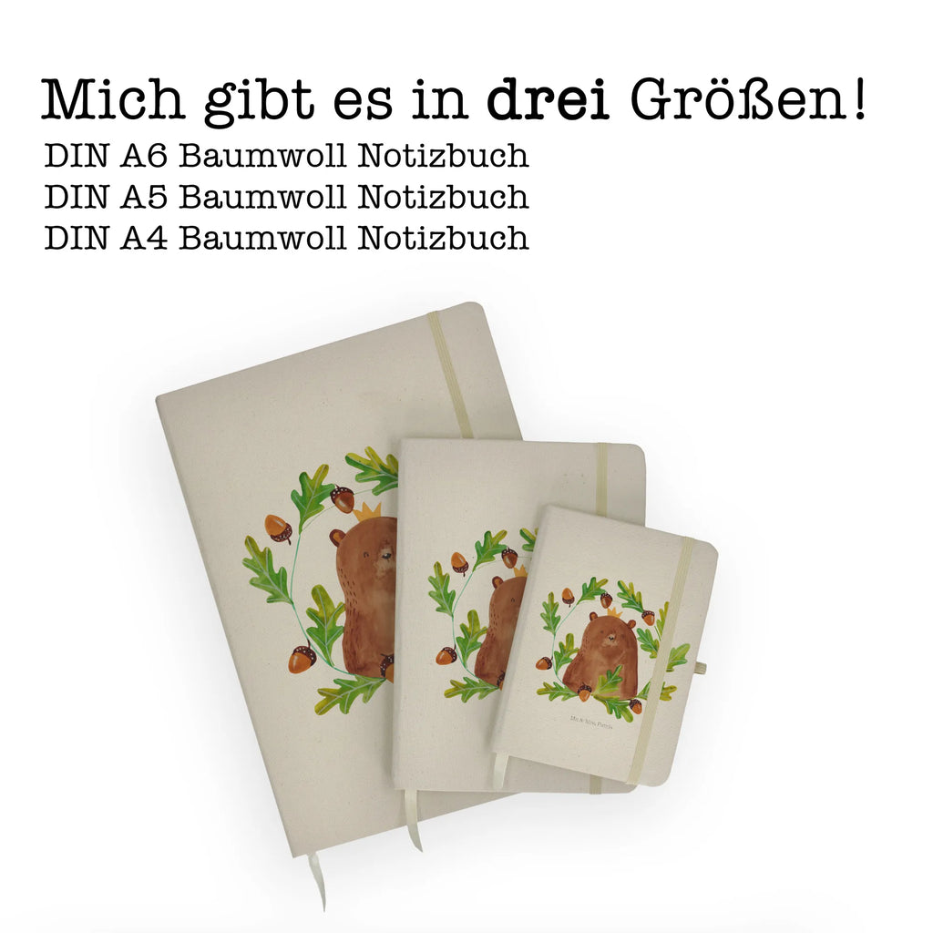 Baumwoll Notizbuch Bär König Notizen, Eintragebuch, Tagebuch, Notizblock, Adressbuch, Journal, Kladde, Skizzenbuch, Notizheft, Schreibbuch, Schreibheft, Bär, Teddy, Teddybär, Papa, Papa Bär, bester Vater, bester Papa, weltbester Papa, Vatertag, Vater, Dad, Daddy, Papi